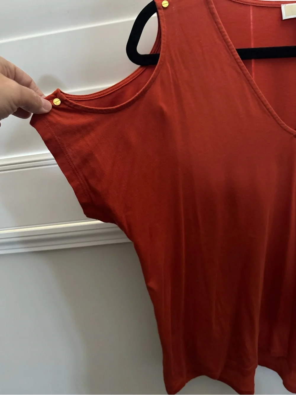 MICHAEL KORS ORANGE COLD SHOULDER LADIES TOP